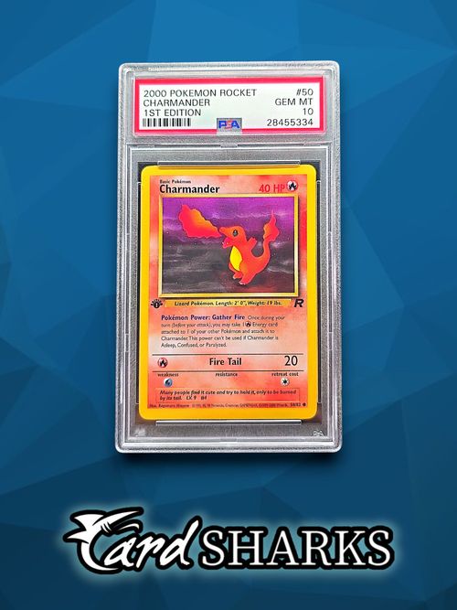 2020 Pokemon Rocket Glumanda/Charmander 1st Edition Englisch PSA 10