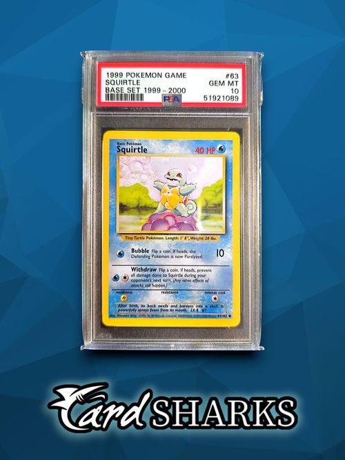 1999 Pokemon Squirtle 4th Print 2000 Wizards Base Set #63 PSA 10 Gem Mint